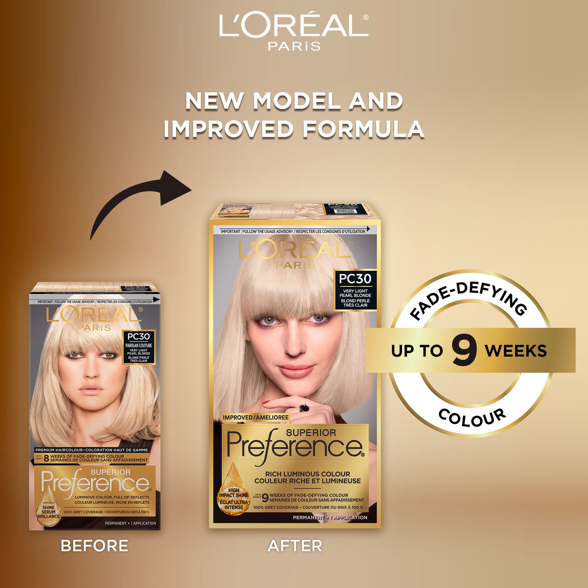 Old and new packaging of Superior Preference showcasing the new and improved formula